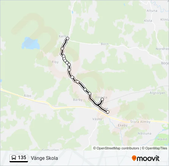 135 Bus Line Map