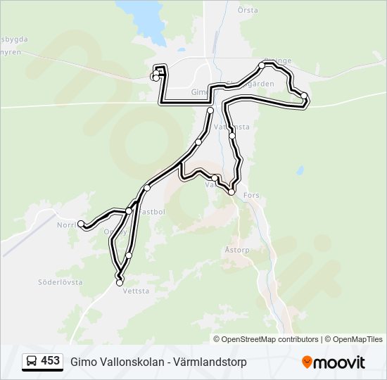 453 bus Line Map