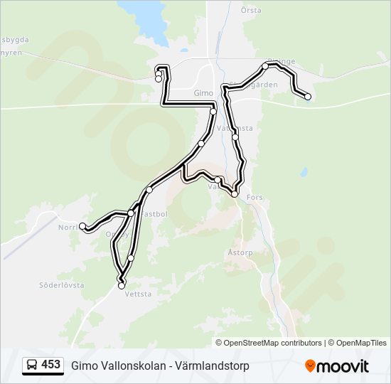 453 bus Line Map