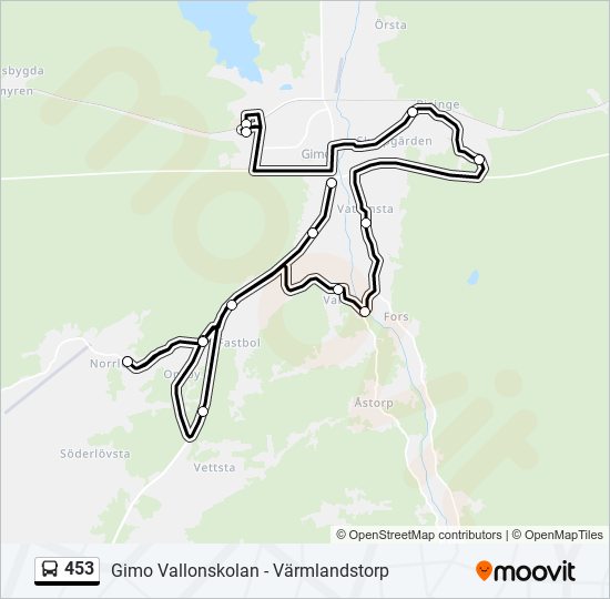 453 bus Line Map