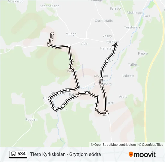 534 Bus Line Map