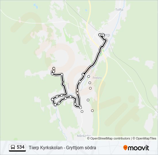 534 bus Line Map