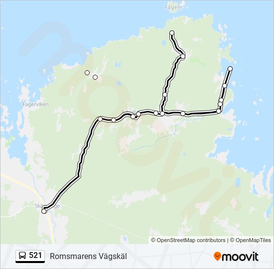 521 bus Line Map