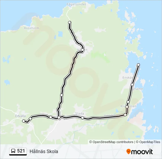 521 Bus Line Map