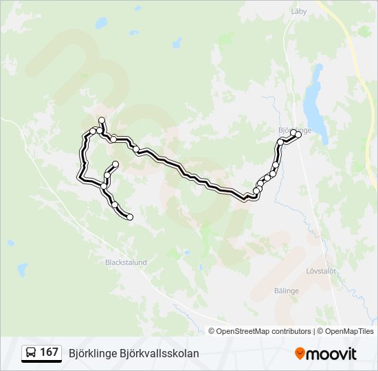 167 bus Line Map