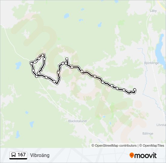 167 bus Line Map