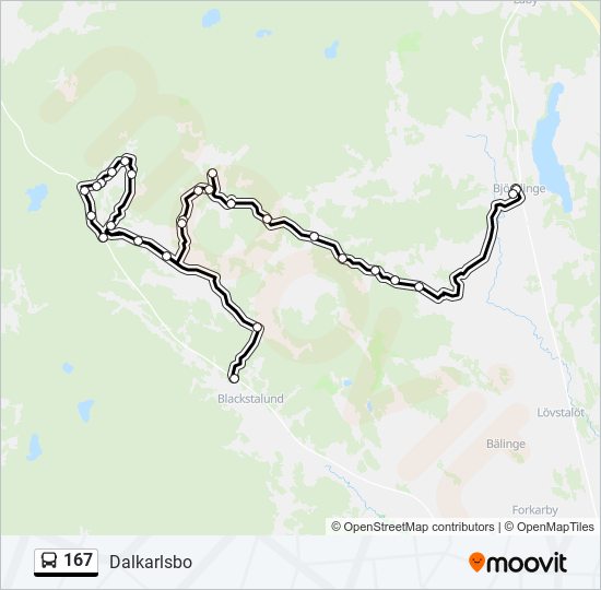 167 bus Line Map