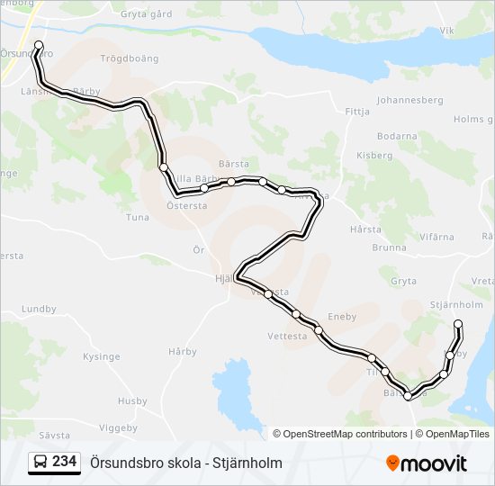 234 bus Line Map