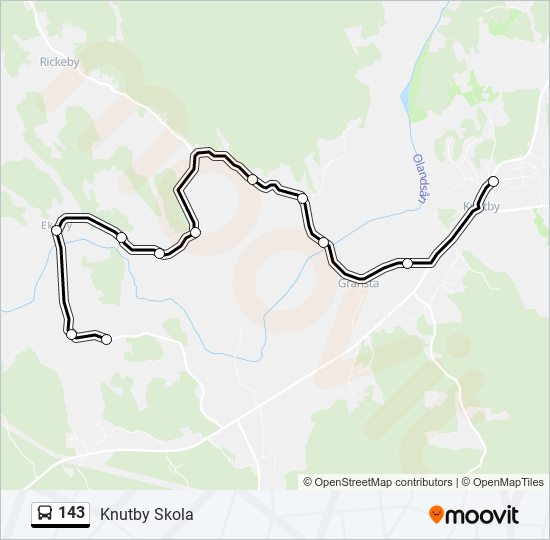 143 bus Line Map