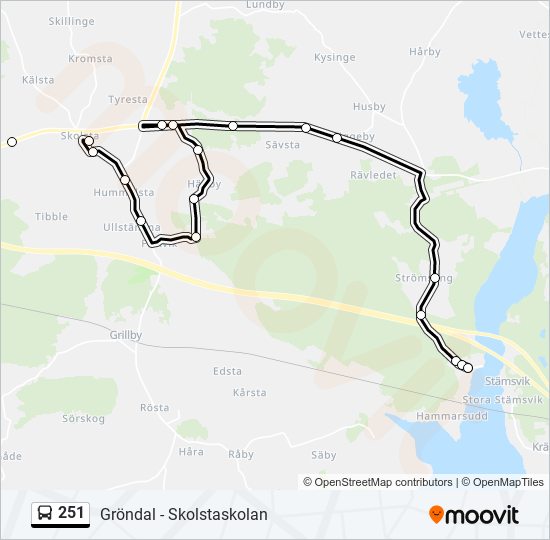 251 bus Line Map