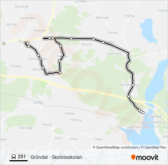 251 Bus Line Map