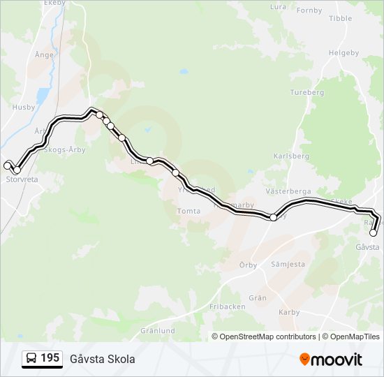 195 bus Line Map