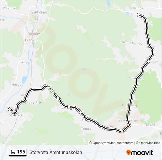 195 bus Line Map