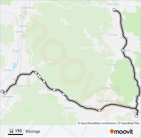 195 bus Line Map