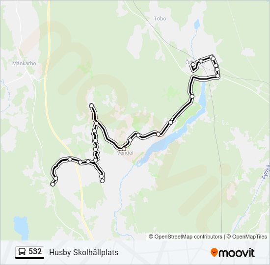 532 bus Line Map