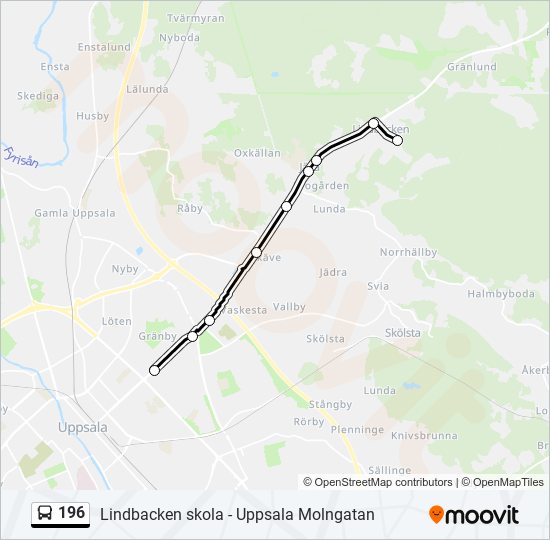 196 bus Line Map