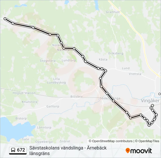 672 Bus Line Map