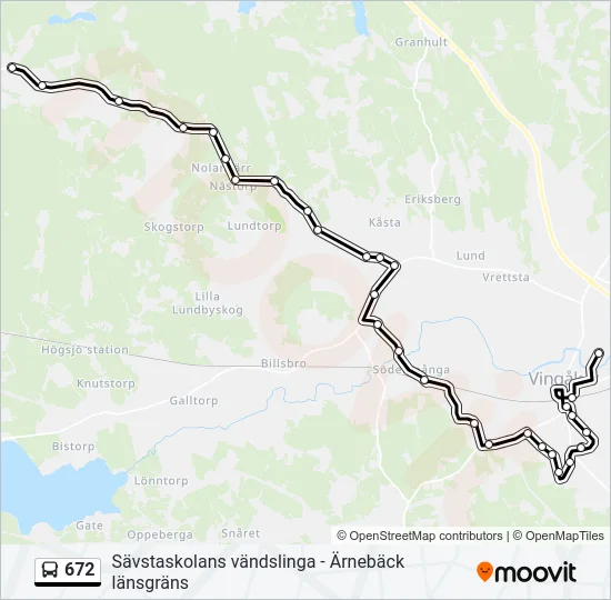 672 Bus Line Map