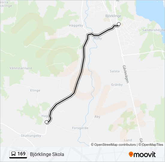 169 bus Line Map