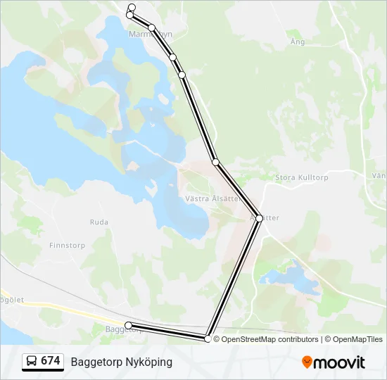 674 Bus Line Map