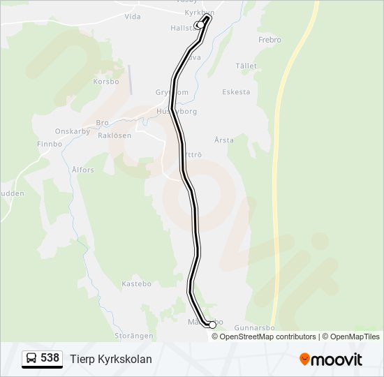 538 bus Line Map