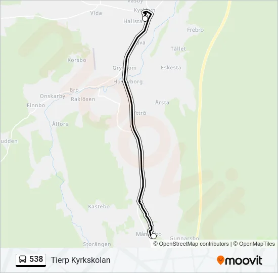 538 Bus Line Map