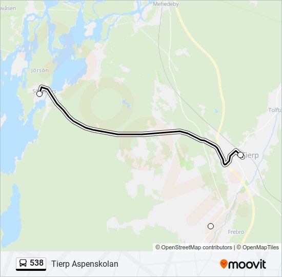 538 bus Line Map