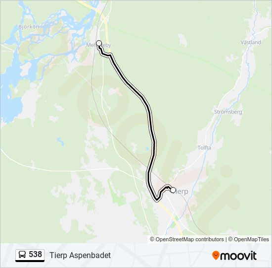 538 bus Line Map