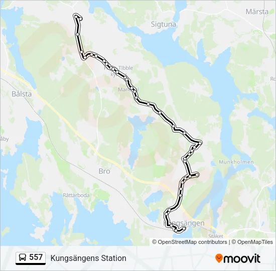 557 Bus Line Map
