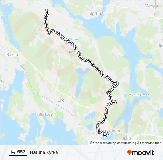 557 Bus Line Map
