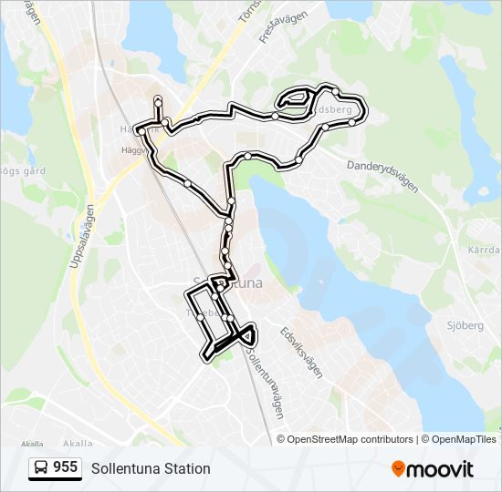 955 bus Line Map