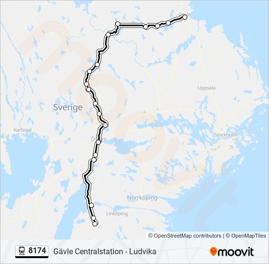 8174 tåg Linje karta