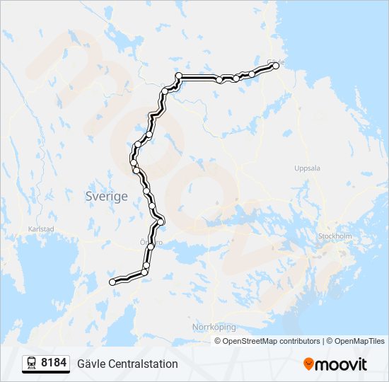 8184 tåg Linje karta