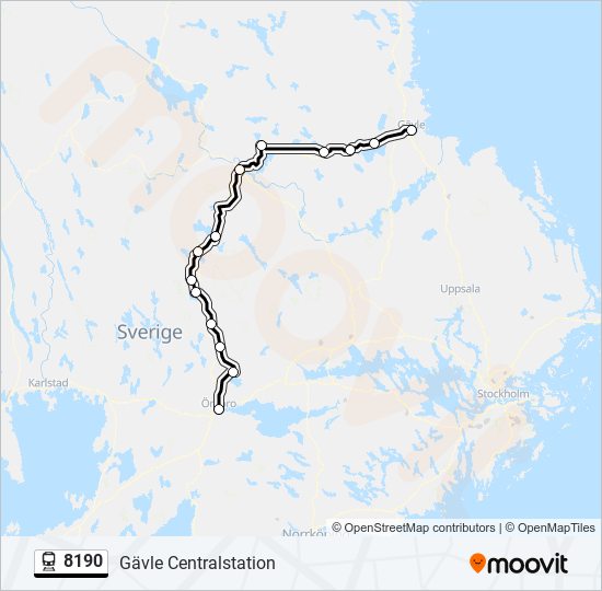 8190 tåg Linje karta