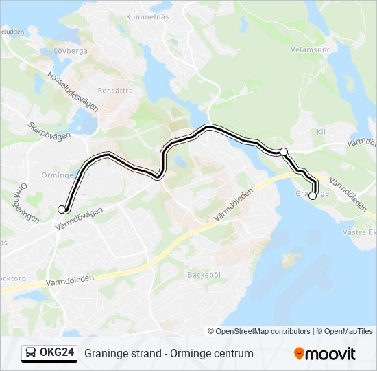 OKG24 bus Line Map