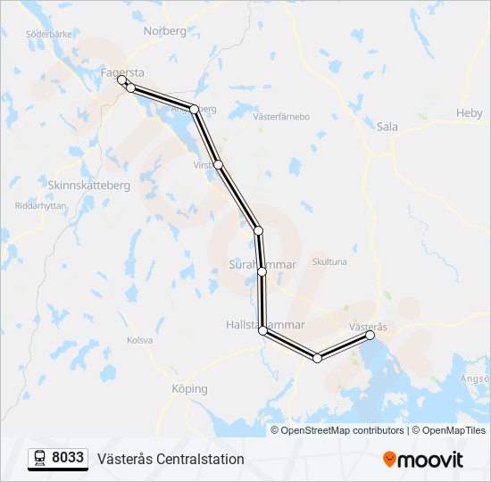 8033 train Line Map