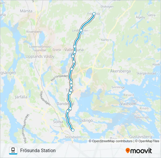 ROSLAGSBANAN Train Line Map