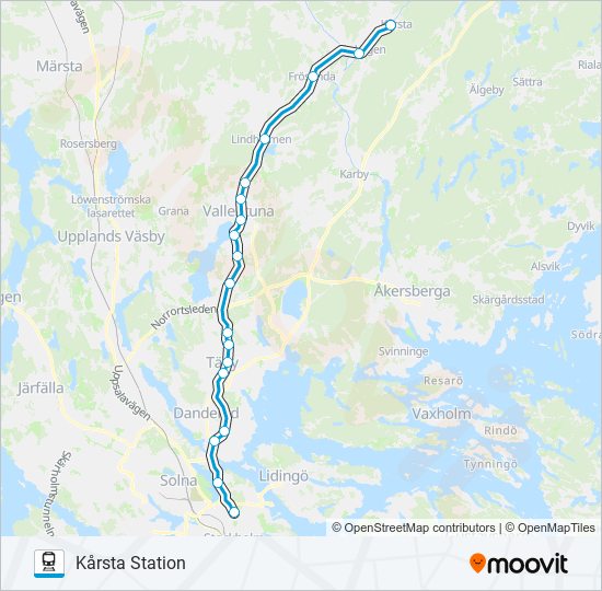 ROSLAGSBANAN train Line Map