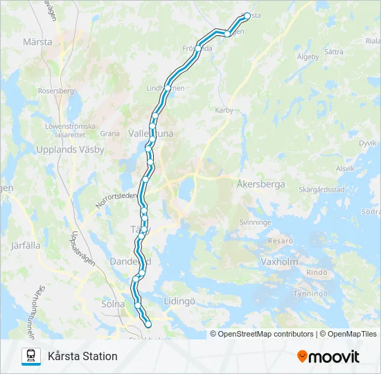 ROSLAGSBANAN Train Line Map