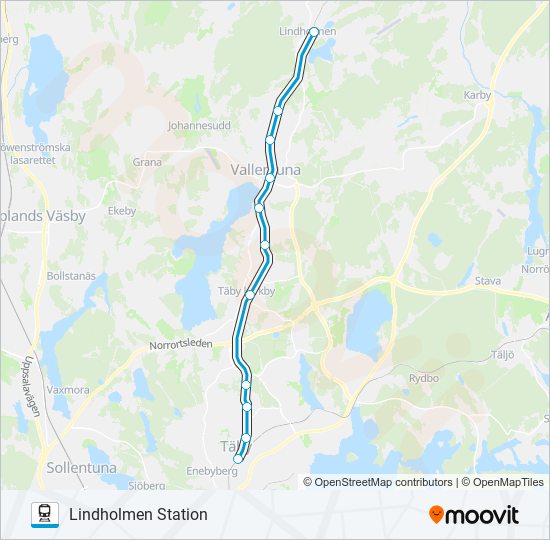 ROSLAGSBANAN train Line Map