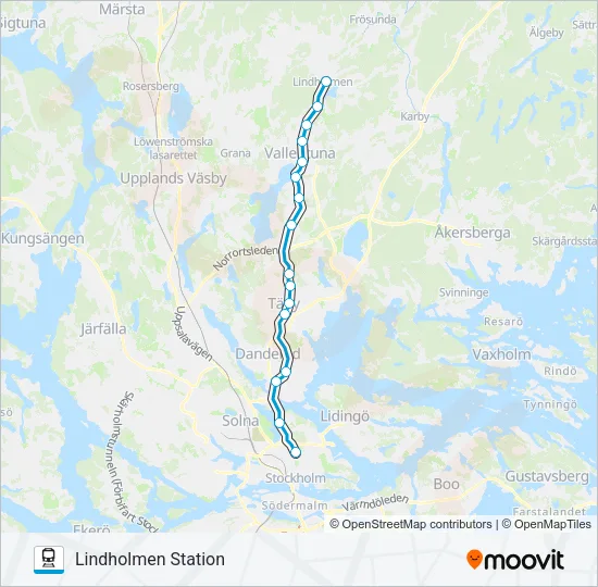 ROSLAGSBANAN Train Line Map
