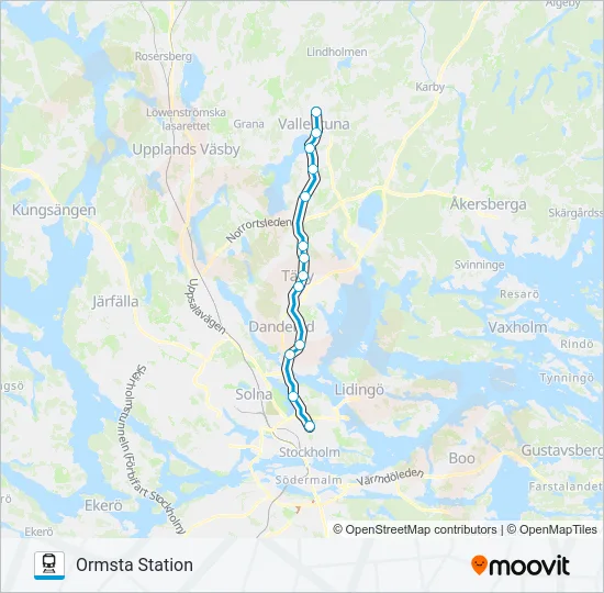 ROSLAGSBANAN Train Line Map