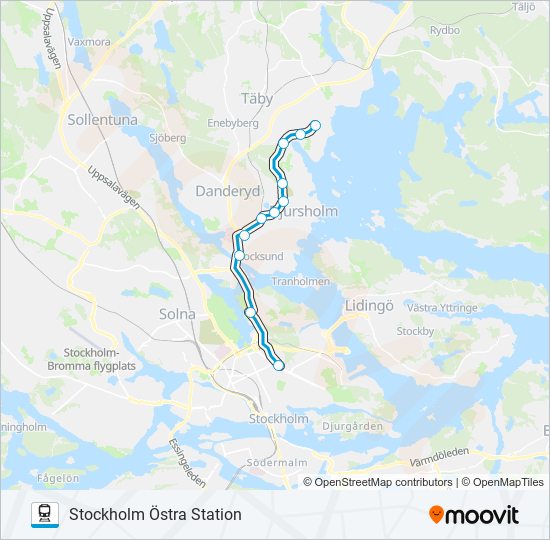 ROSLAGSBANAN train Line Map