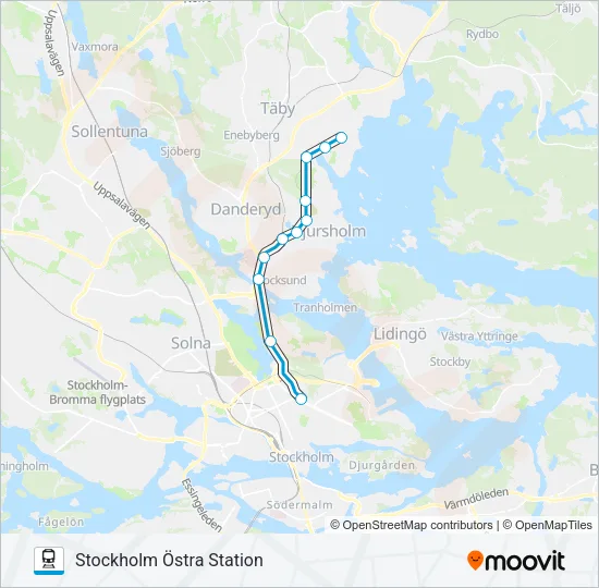 ROSLAGSBANAN Train Line Map
