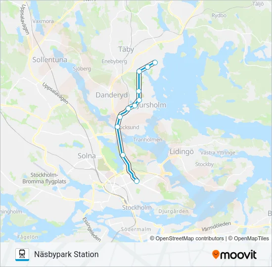 ROSLAGSBANAN Train Line Map