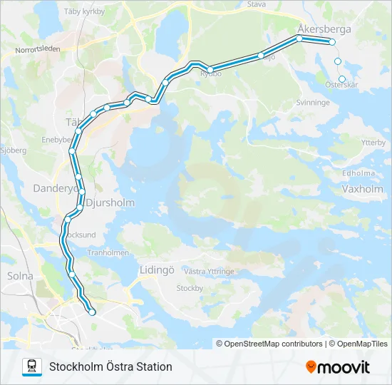 ROSLAGSBANAN Train Line Map