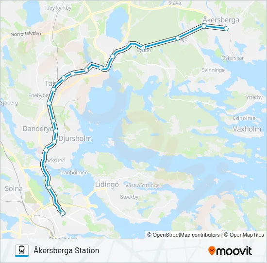 ROSLAGSBANAN Train Line Map