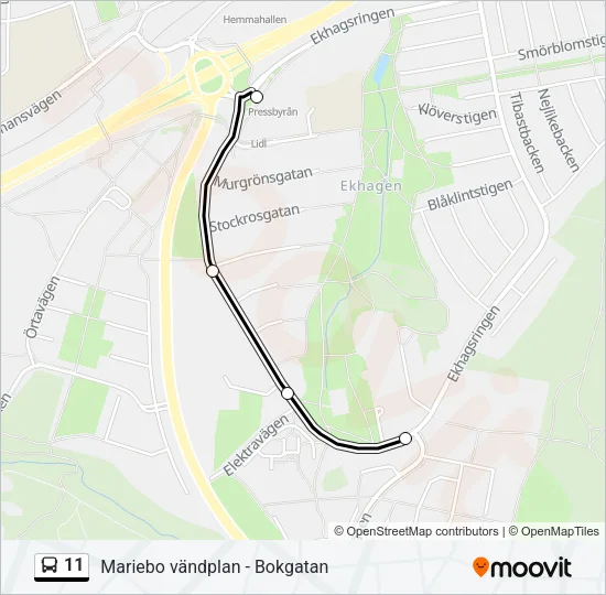 11 Bus Line Map