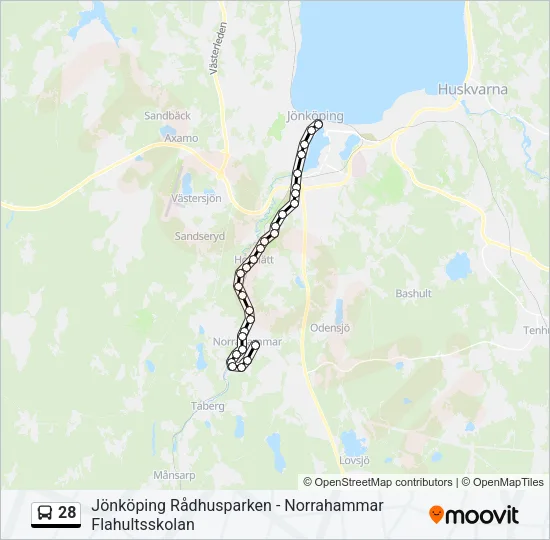 28 Bus Line Map