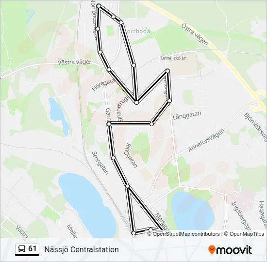 61 Bus Line Map